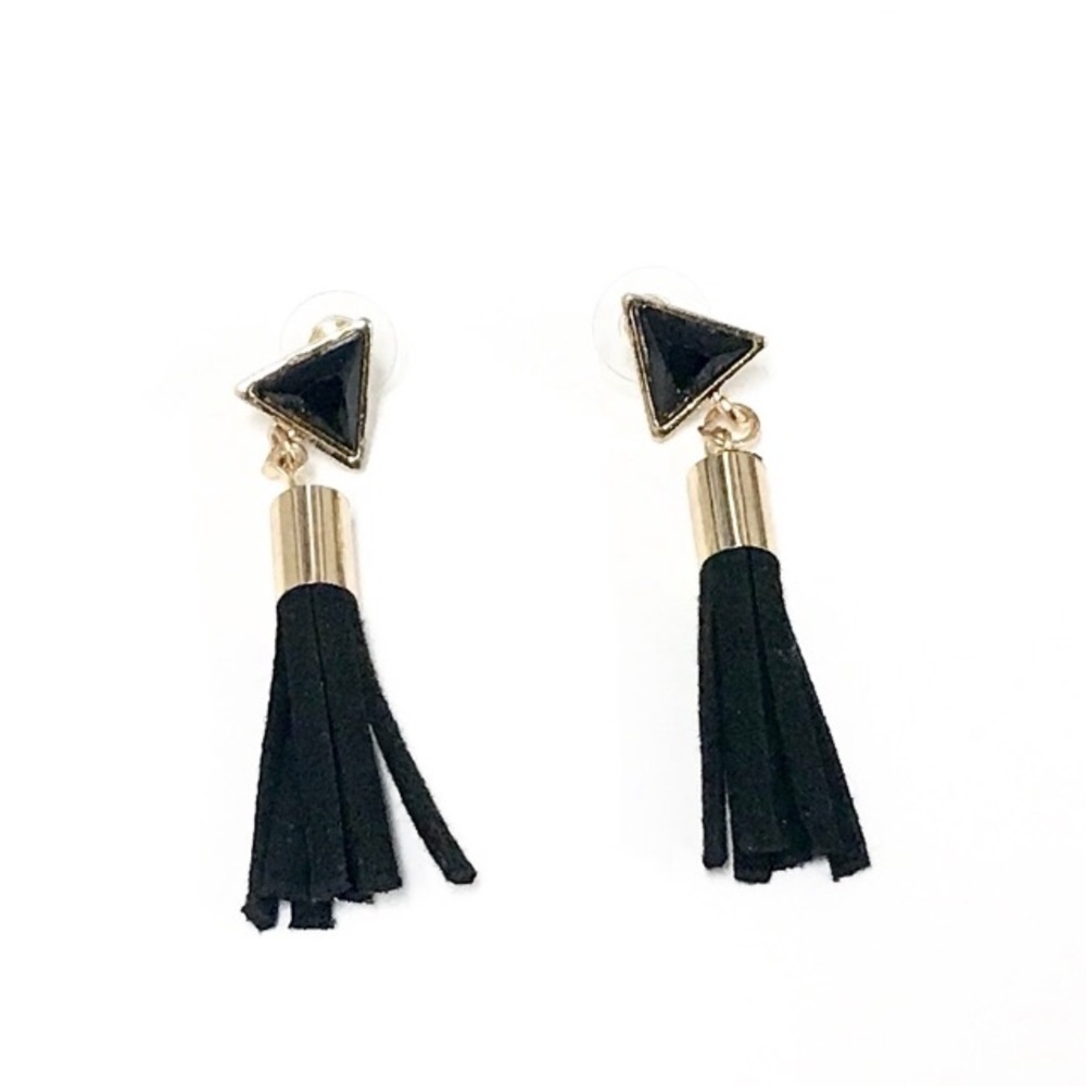 Triangles and Tassels Earrings - Picture 1 of 1
